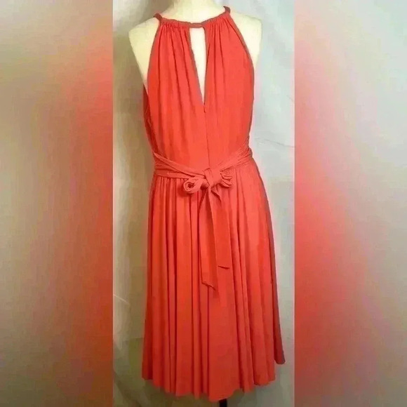 Suzi Chin for Maggie Boutique Orange with Key Hole Front Dress (Size 12) - Picture 2 of 9